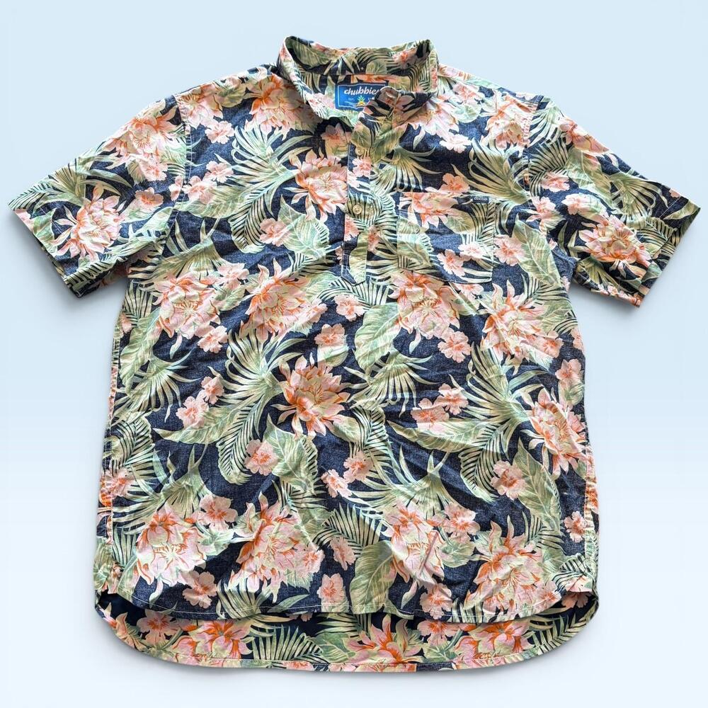 Chubbies Shirt Mens XL Multicolor Floral Hawaiian Short Sleeve Button Up